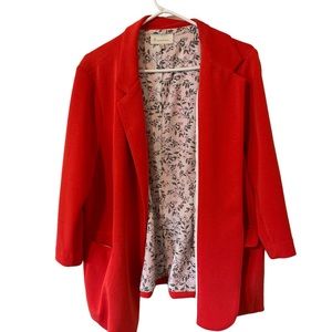 Women’s 2X Skies are Blue Ada Modal Knit Blazer - Red